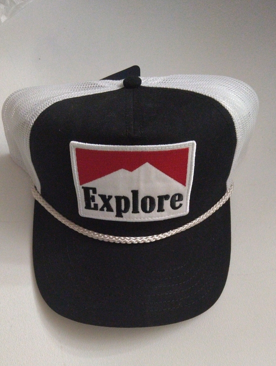 Other - George Men's Explore Mountain Patch Trucker Hat Black  White New One Size Sport